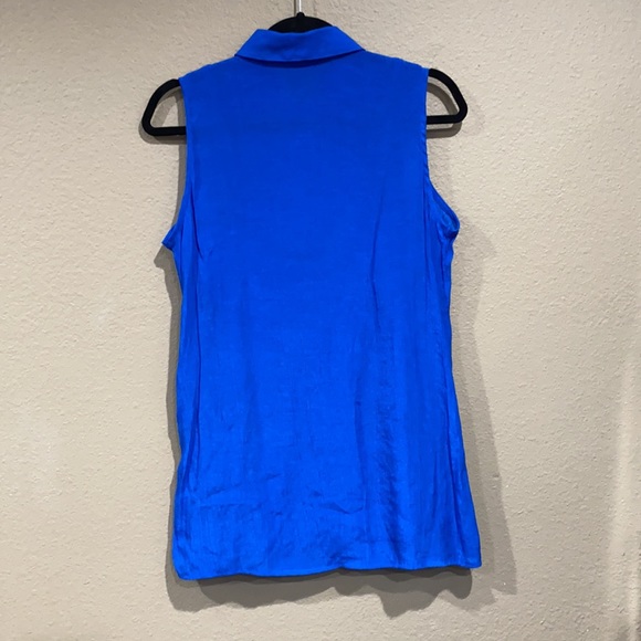 FEVER Blue sleeveless womens Tank blouse top button up with cami size small - Picture 4 of 7